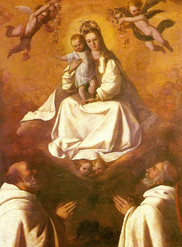 Francisco de Zurbaran the virgin of mercy with two mercedarians china oil painting image